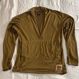 Frog  Flame Resistant Brown Quarter-Zip Men's Sweatshirt